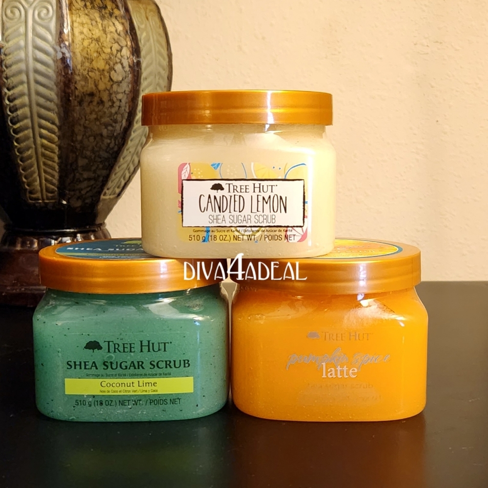 3x Tree Hut Variety Shea Sugar Scrubs Bundle